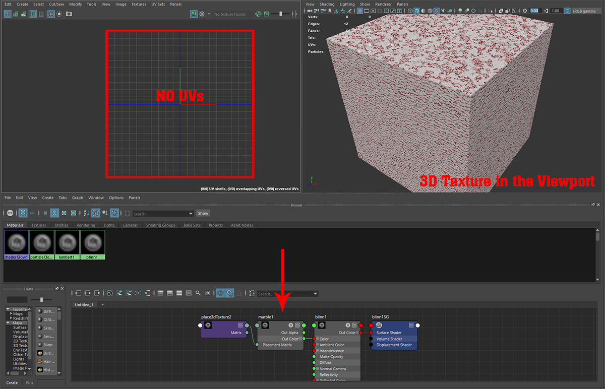 Which texture type does not require UVs to render in software?