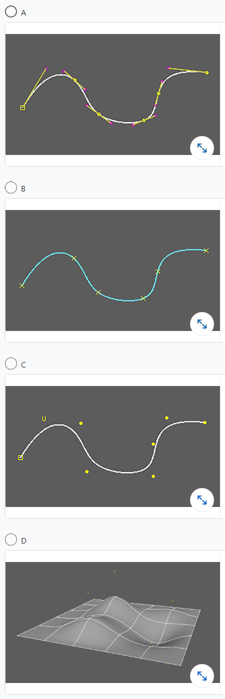 Which of these images shows a Bezier curve?