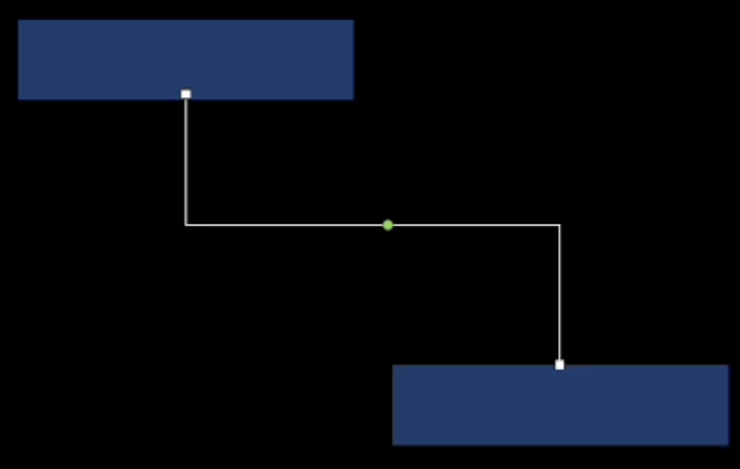 Two shapes connected with lines